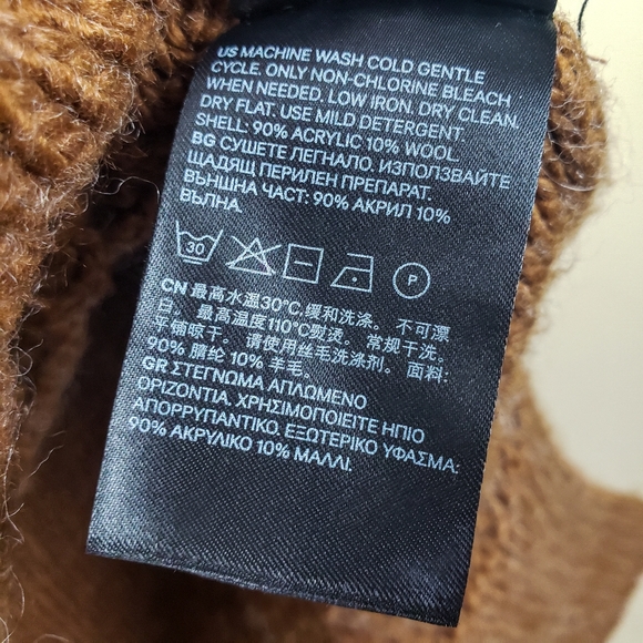 H&M Chunky Knit Chevron Stripe Olive Brown Sweater - Picture 8 of 8